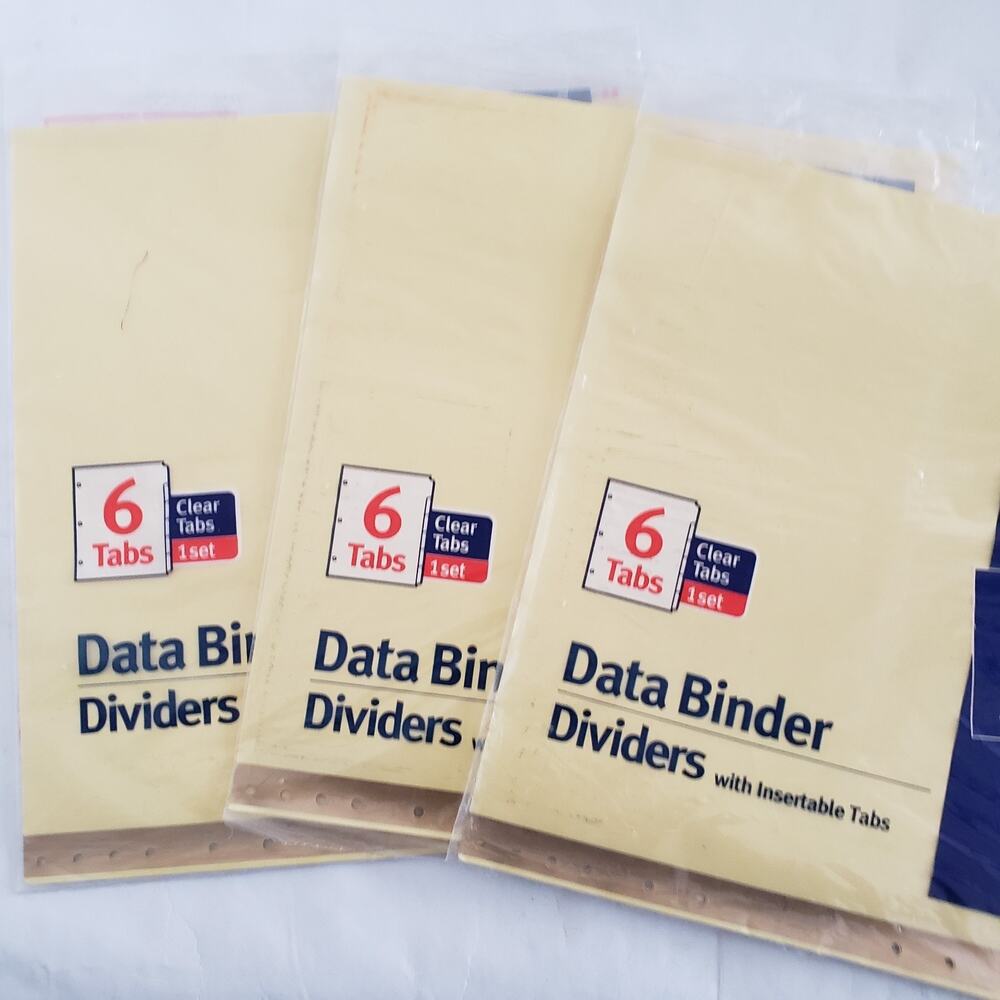 NEW!! (3Packs) Avery DATA Binder Dividers Insertable Clear Tabs CI9511UN 11730